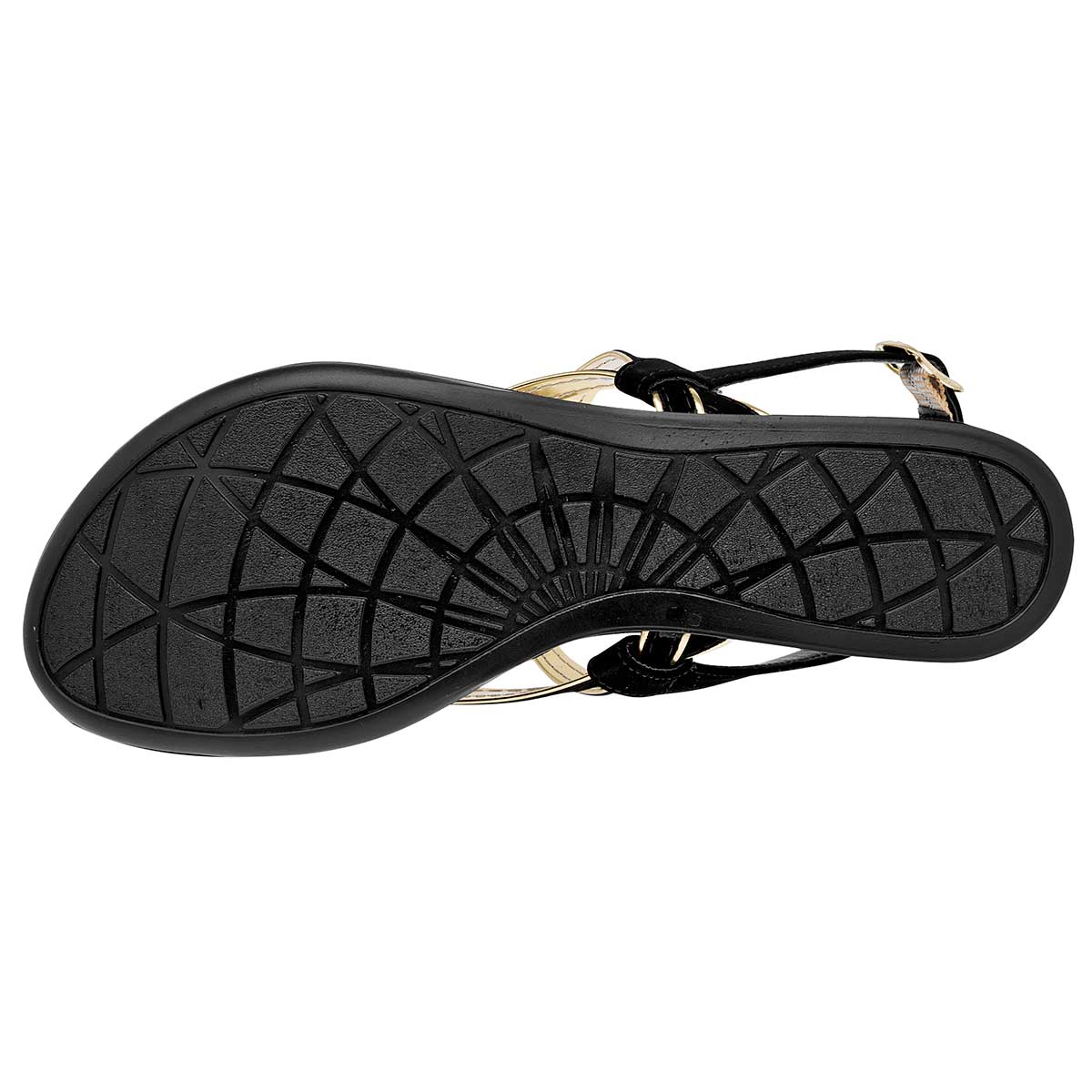 Sandalias de piso Exterior Textil Color Negro Para Mujer De Oro Rosa