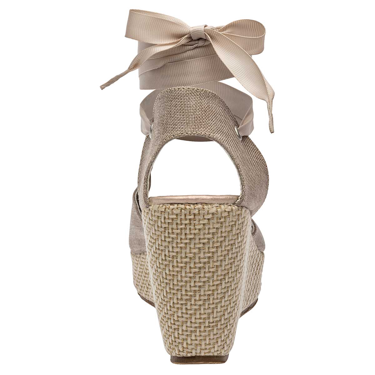 Sandalias con plataforma Exterior Textil Color Beige  Para Mujer De Oro Rosa