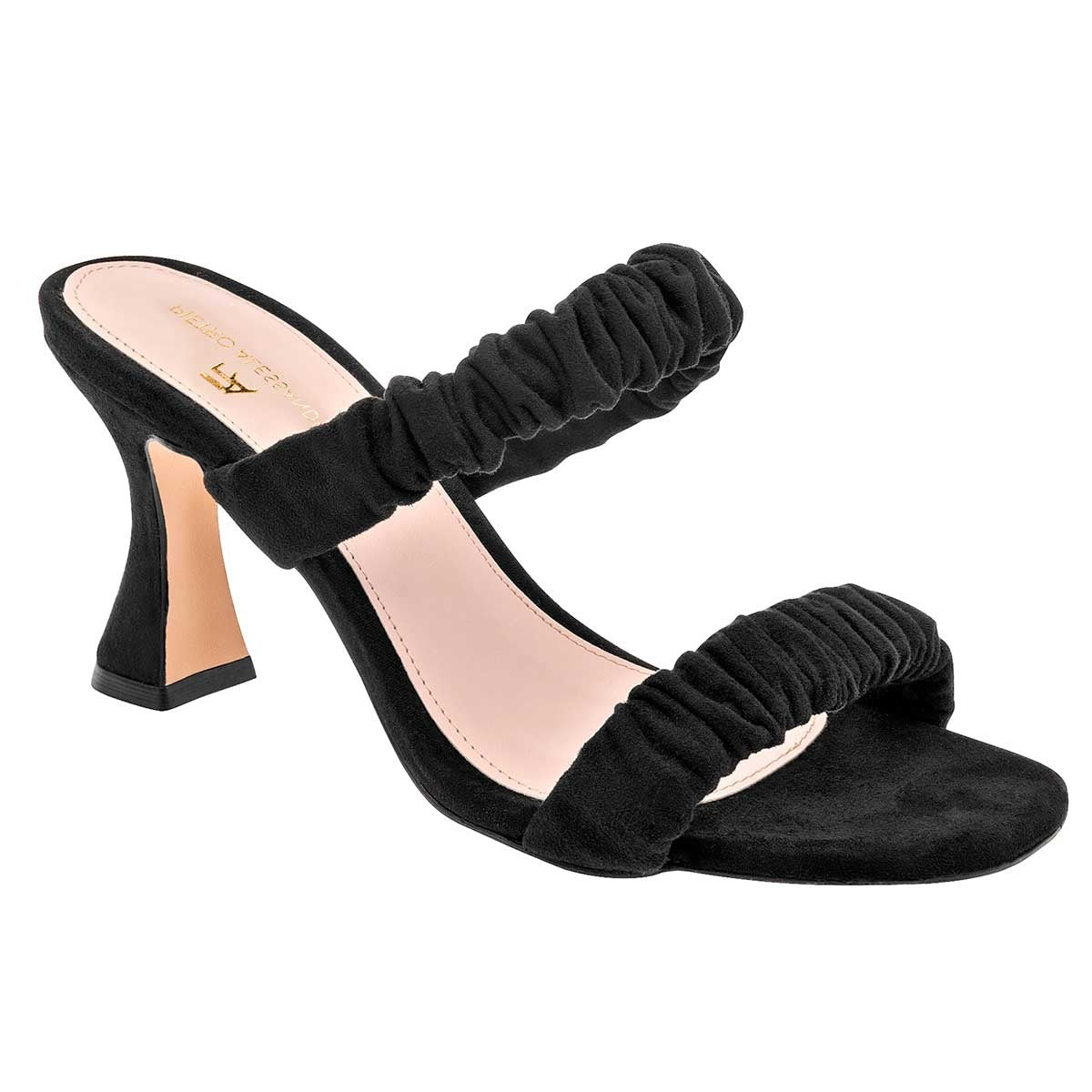 Sandalia con Tacón Exterior Sintético Color Negro Para Mujer De Pietro Alessandro