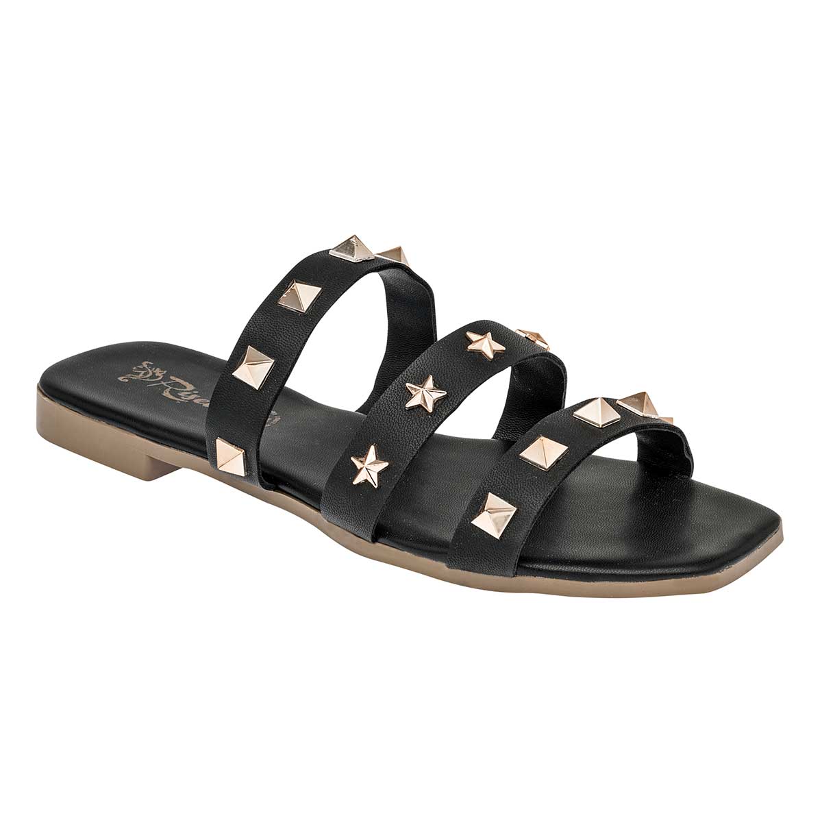 Sandalias de piso Exterior Sintético Color Negro Para Mujer De RBCOLLECTION