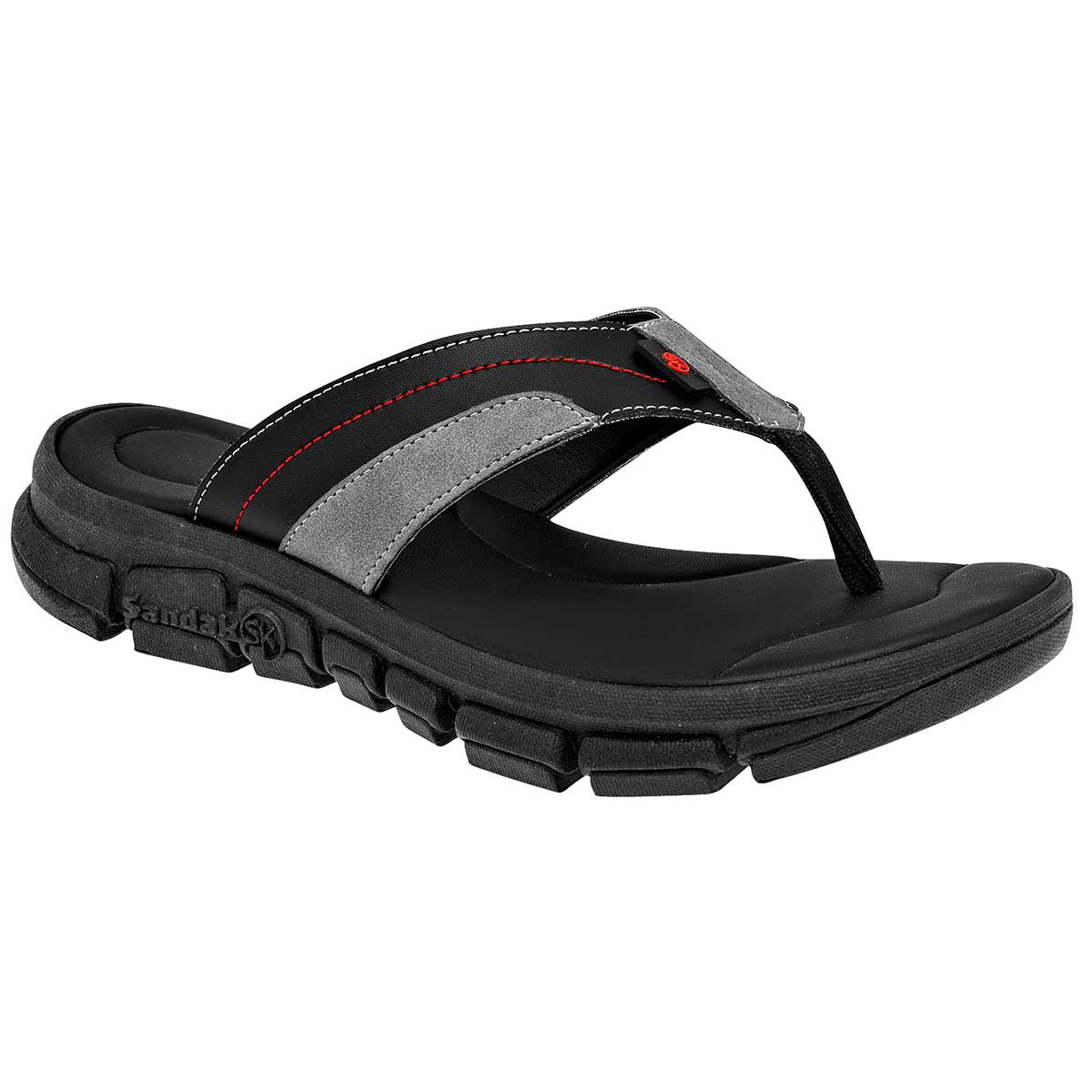 Sandalias Casuales Exterior Piel sintética Color Negro Con Gris Para Hombre De Sandak