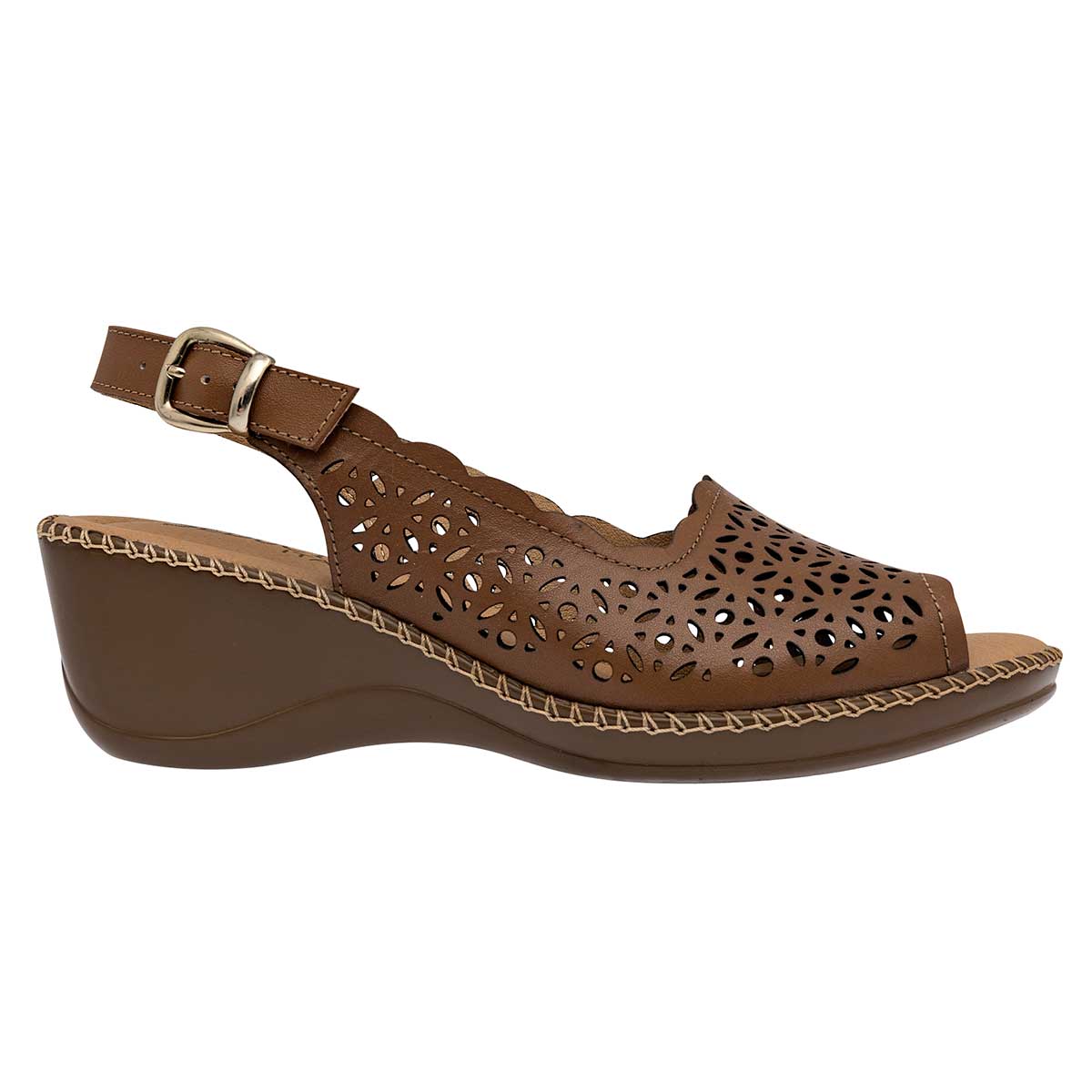 Sandalias con plataforma Exterior Piel Color Café Para Mujer De RBCOLLECTION