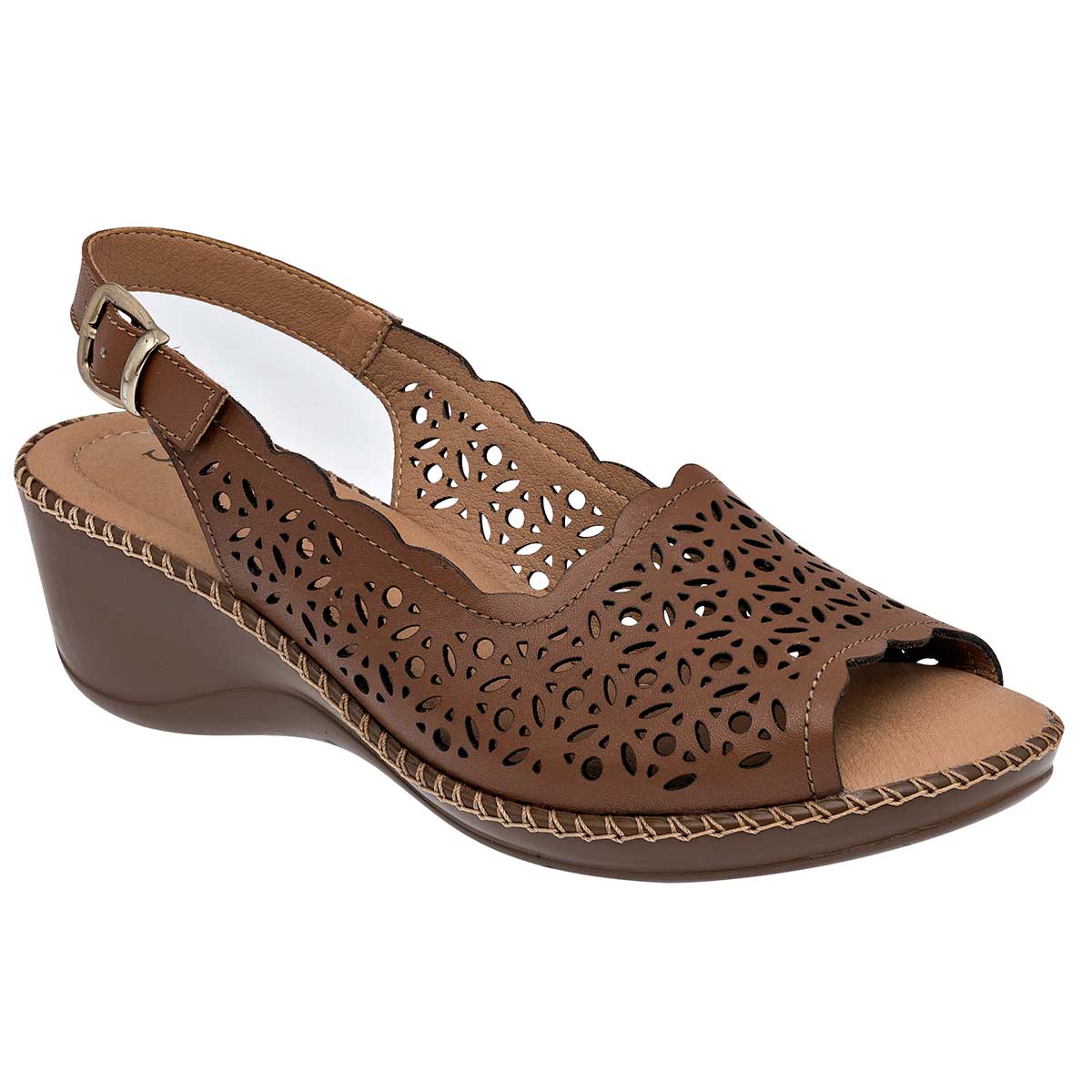 Sandalias con plataforma Exterior Piel Color Café Para Mujer De RBCOLLECTION