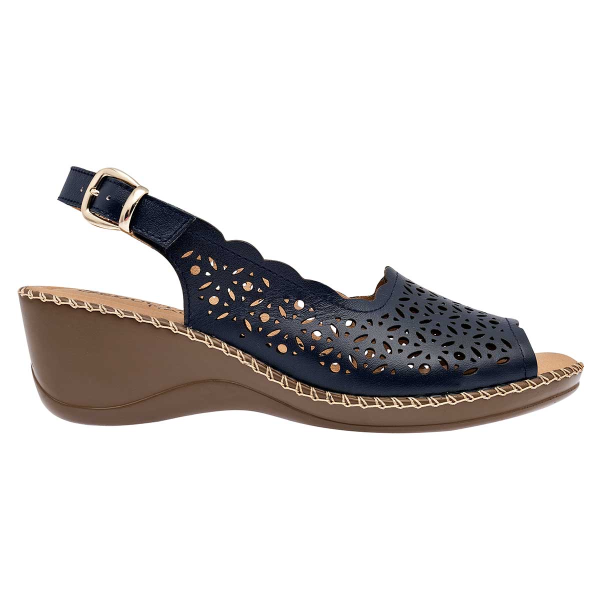 Sandalias con plataforma Exterior Piel Color Marino Para Mujer De RBCOLLECTION