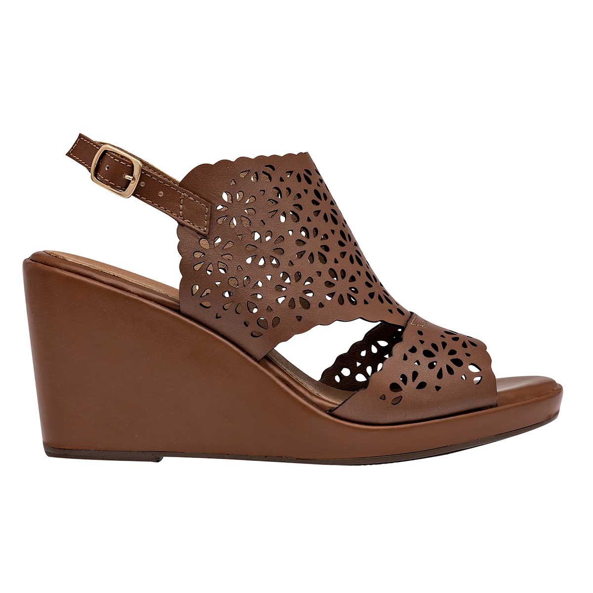 Sandalias con plataforma Exterior Piel Color Café Para Mujer De RBCOLLECTION