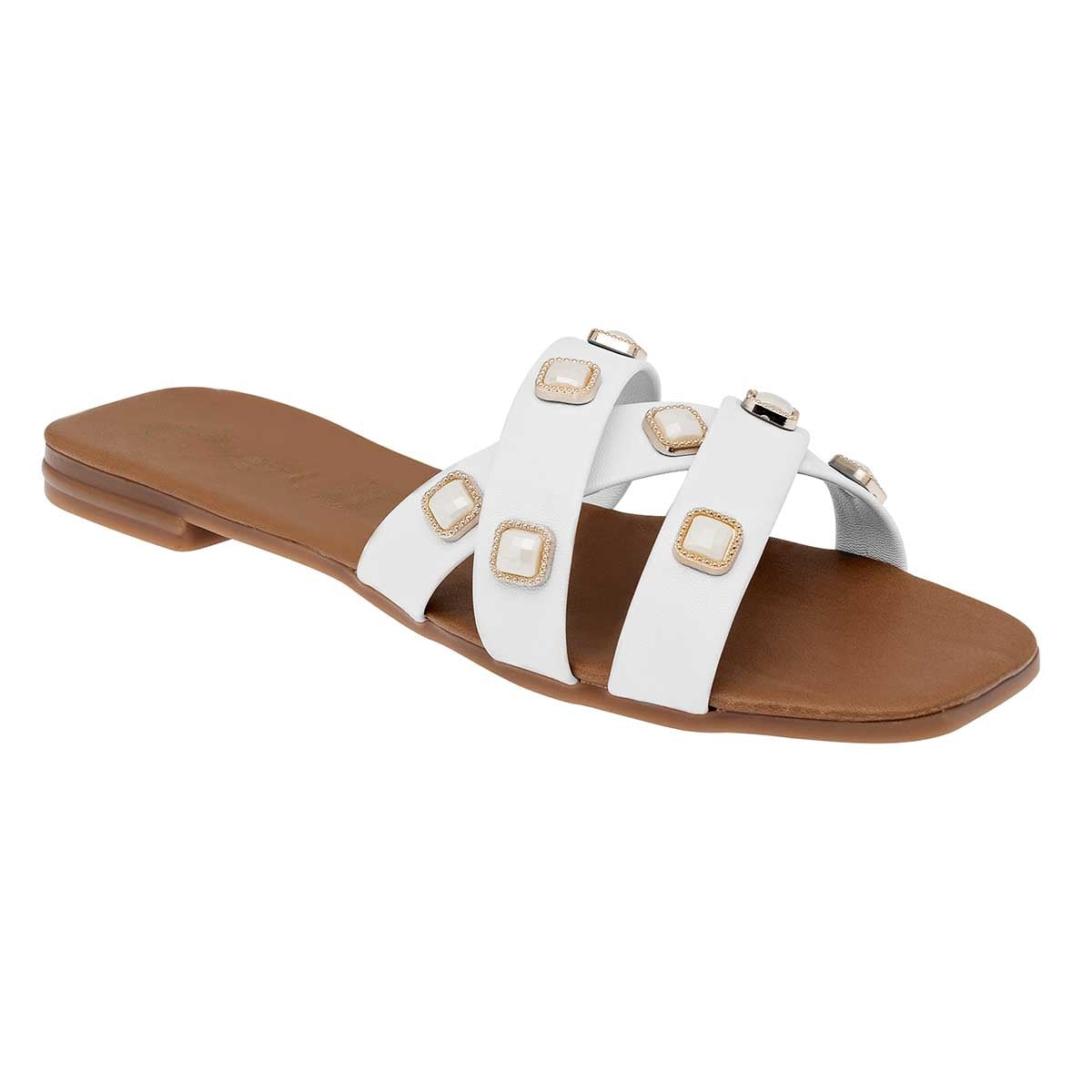 Sandalias de piso Exterior Sintético Color Blanco Para Mujer De Sexy Girl