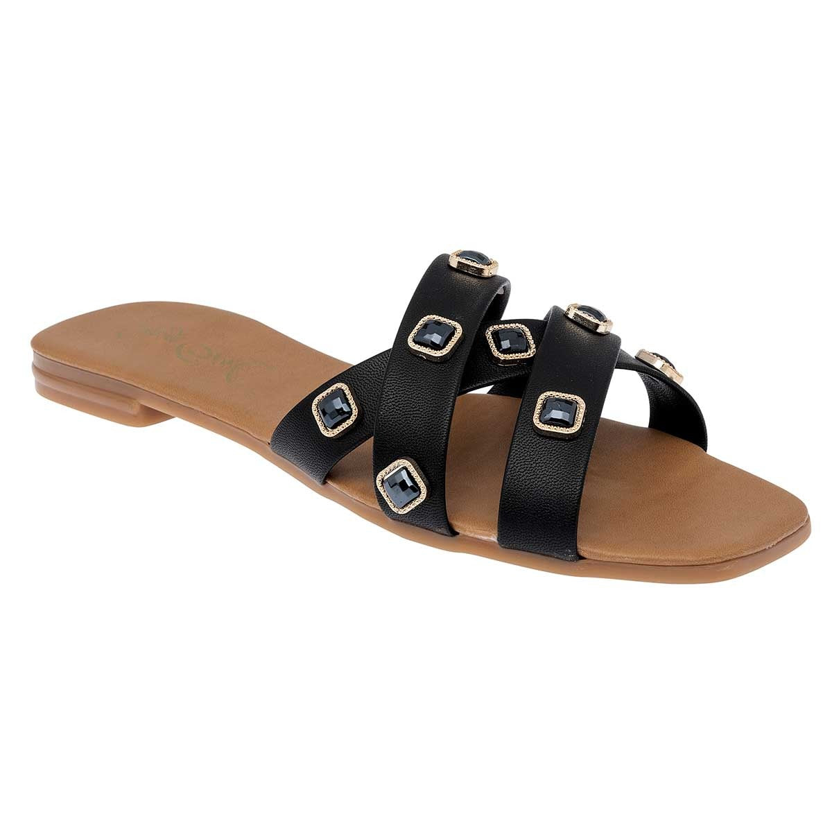 Sandalias de piso Exterior Sintético Color Negro Para Mujer De Sexy Girl