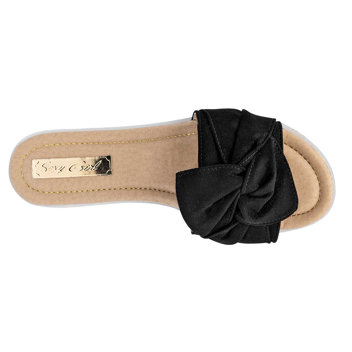 Sandalias de piso Exterior Textil Color Negro Para Mujer De Sexy Girl