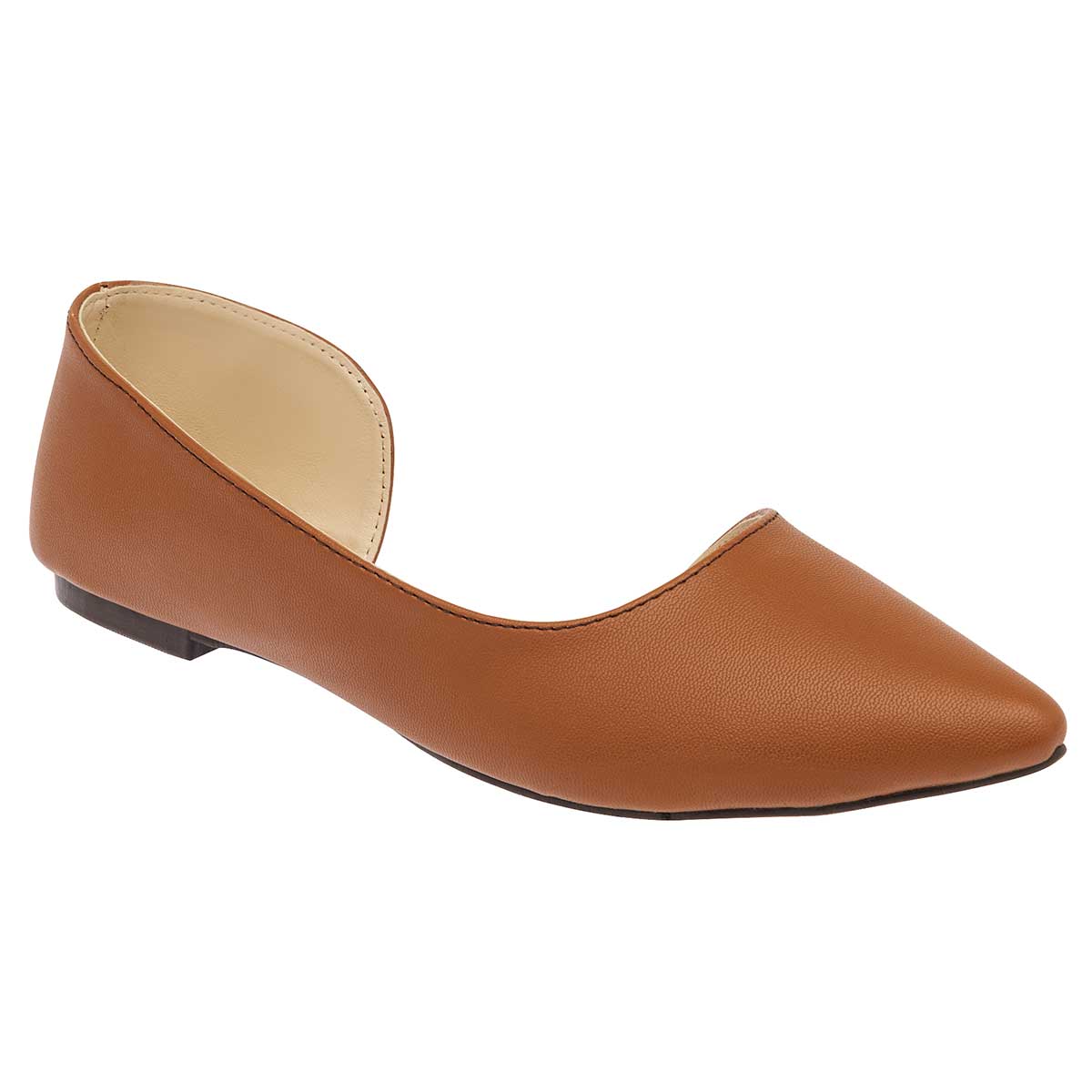 Flats puntales Exterior Piel sintética Color Camel Para Mujer De Sexy Girl