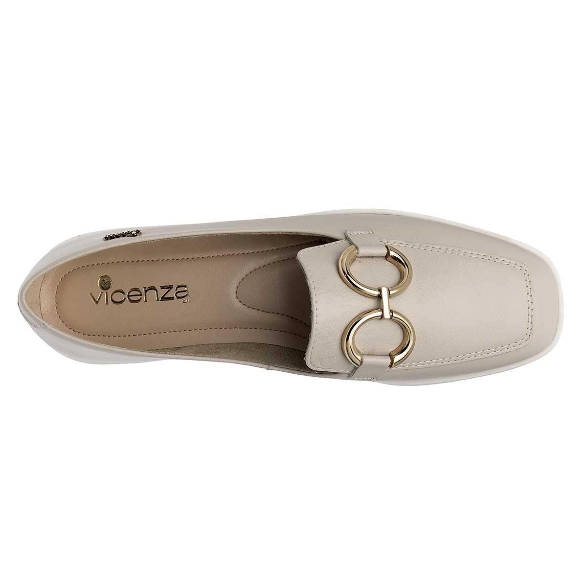 Loafers Exterior Piel Color Beige  Para Mujer De Vicenza