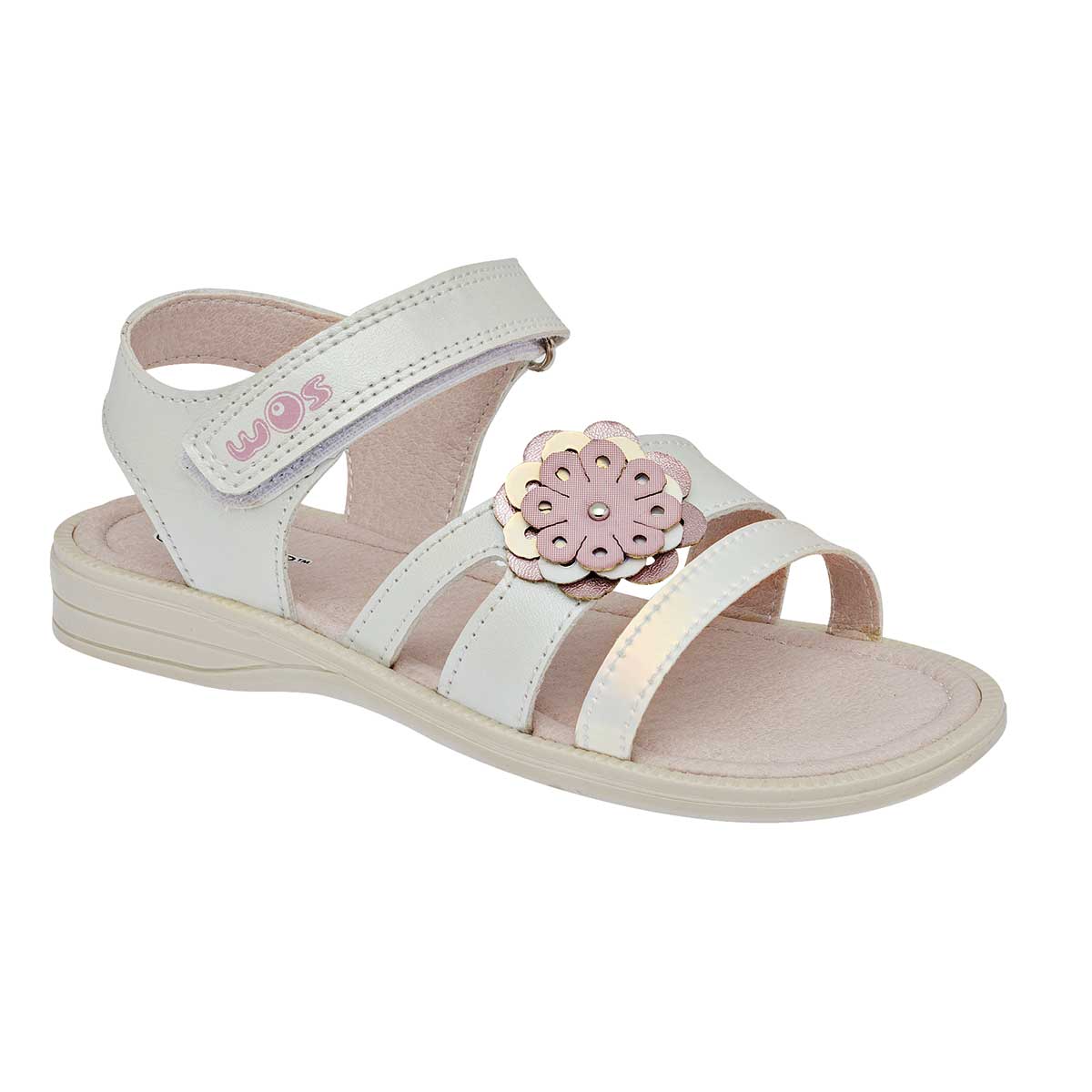 Sandalias Exterior Sintético Color Blanco Nacar Para Niña De Wos