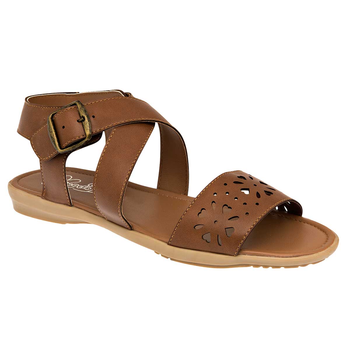 Sandalias de piso Exterior Sintético Color Camel Para Mujer De Yondeer