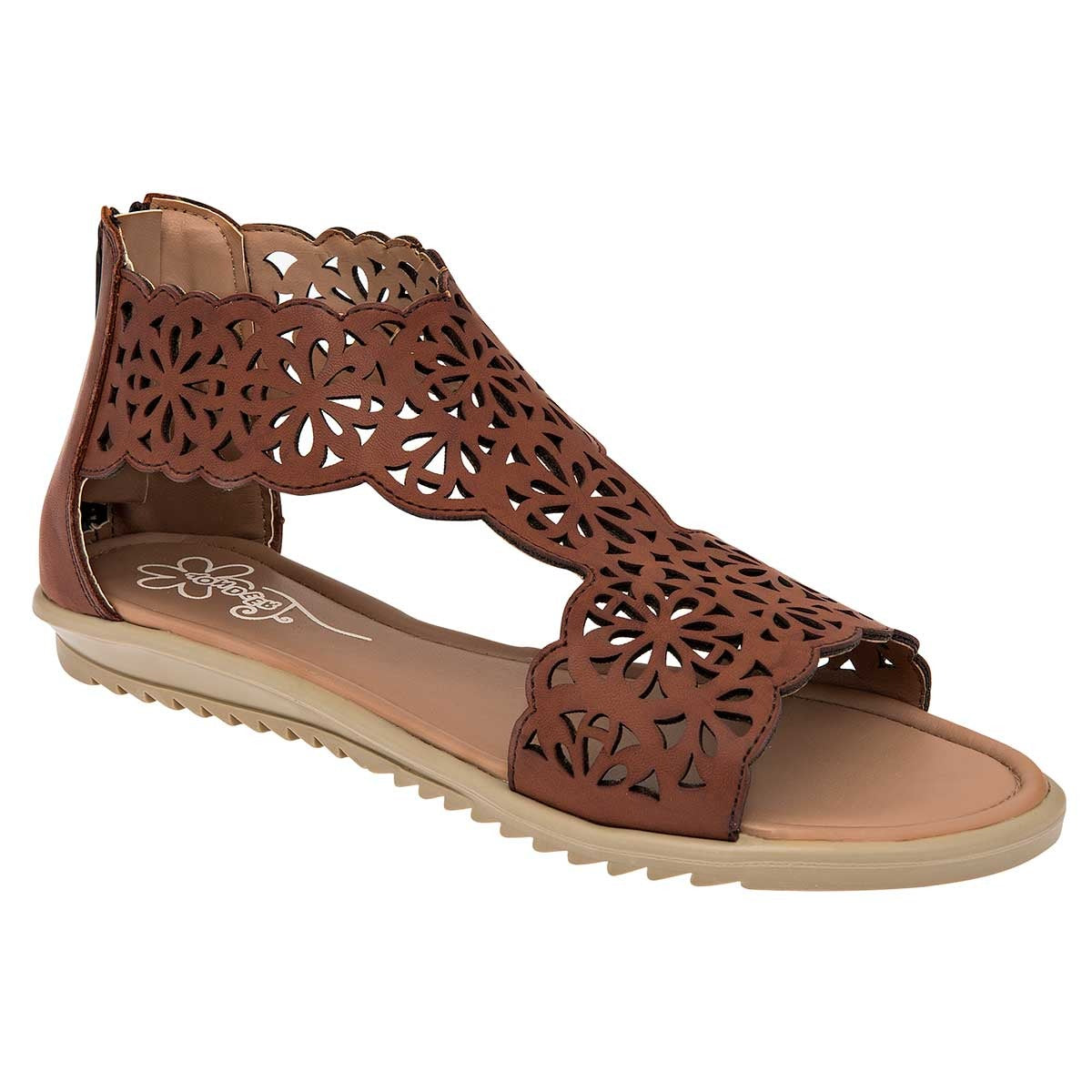 Sandalias de piso Exterior Sintético Color Camel Para Mujer De Yondeer