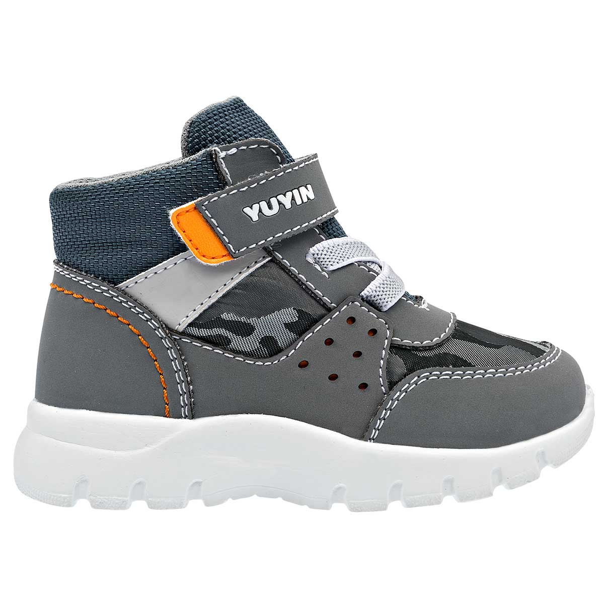 Botas Exterior Sintético Color Gris Para Niño De Yuyin