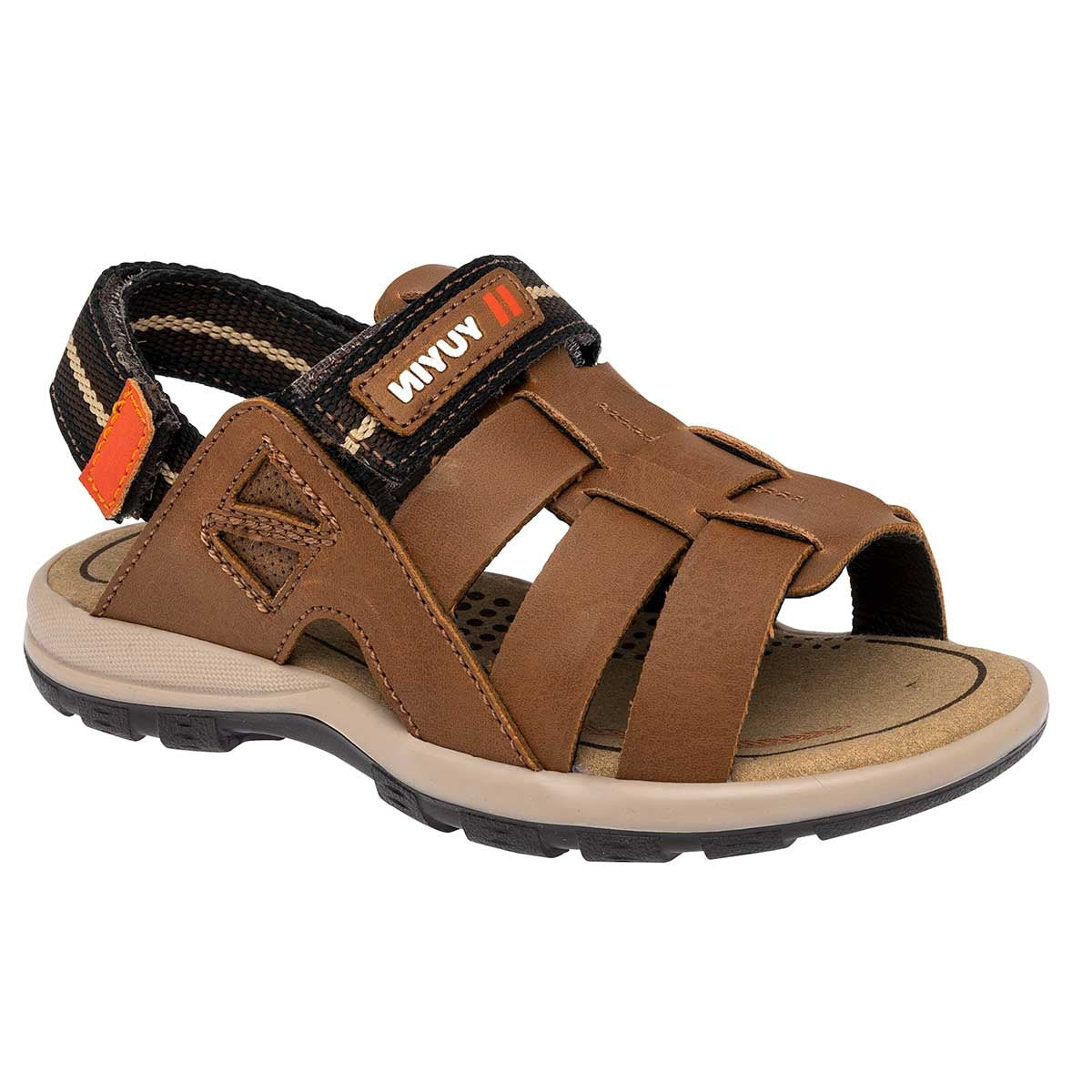 Sandalias Exterior Sintético Color Camel Con Negro Para Niño De Yuyin