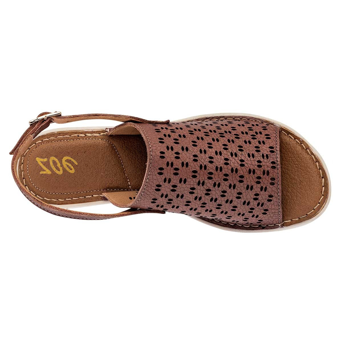 Sandalias de piso Exterior Piel Color Café Para Mujer De Zoe