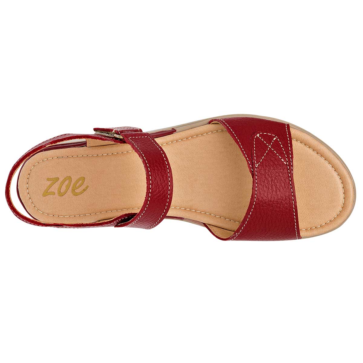 Sandalias de piso Exterior Piel Color Rojo Para Mujer De Zoe