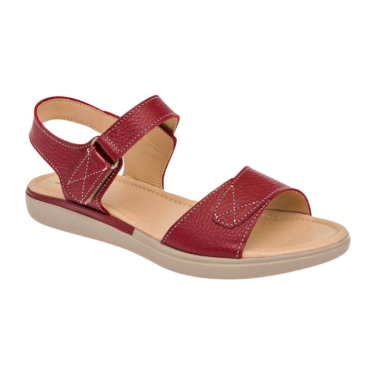 Sandalias de piso Exterior Piel Color Rojo Para Mujer De Zoe