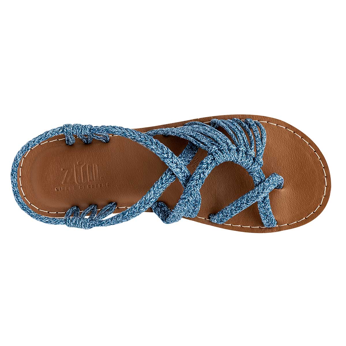 Sandalias de piso Exterior Sintético Color Mezclilla Para Mujer De Zull