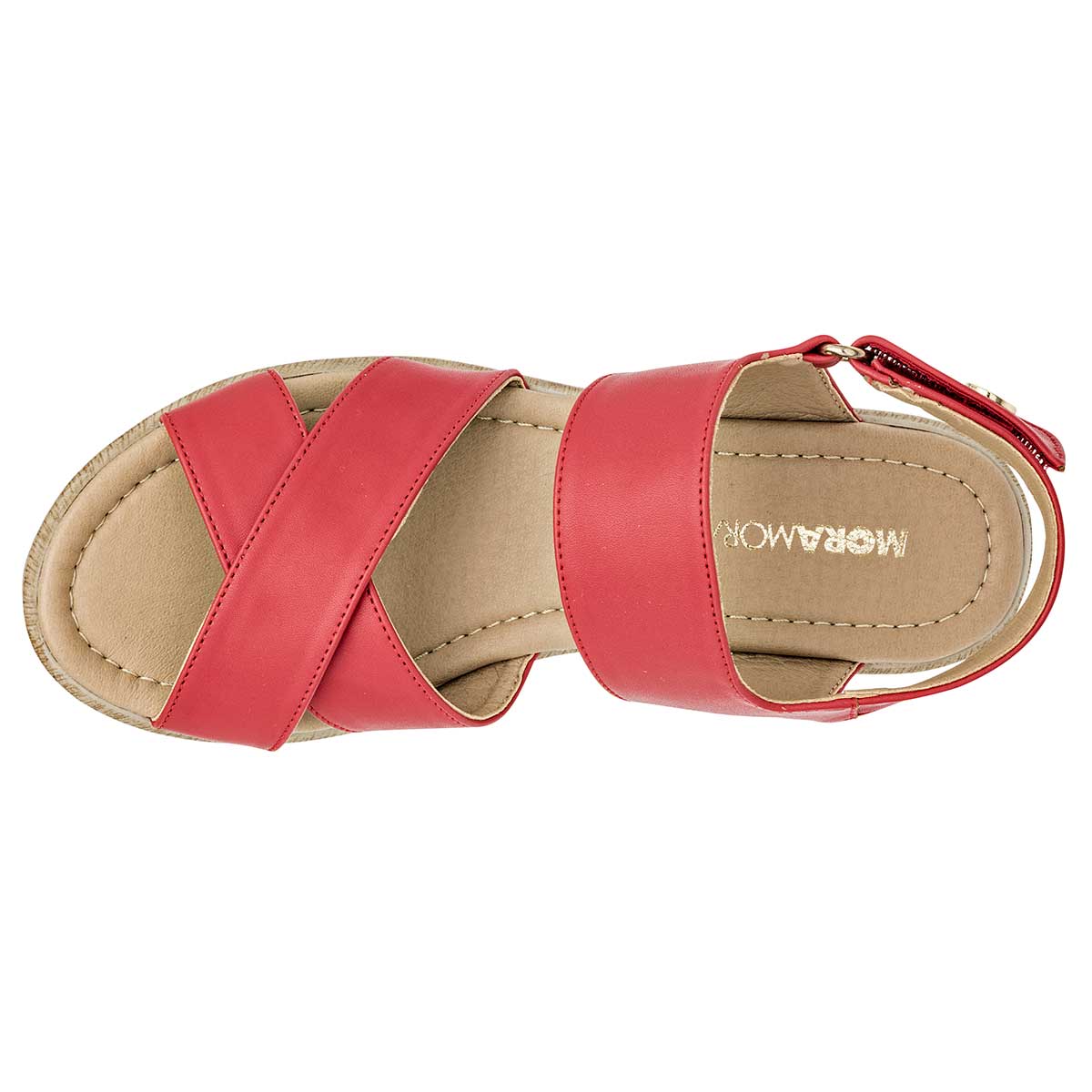 Sandalias con plataforma Exterior Sintético Color Rojo Para Mujer De Moramora