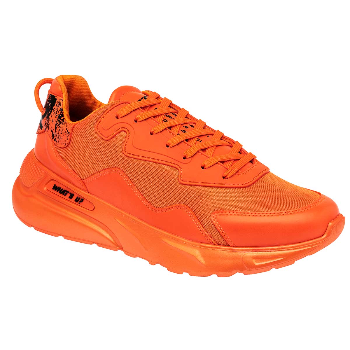 Tenis tipo deportivo Exterior Sintético Color Naranja Para Hombre De What's U?