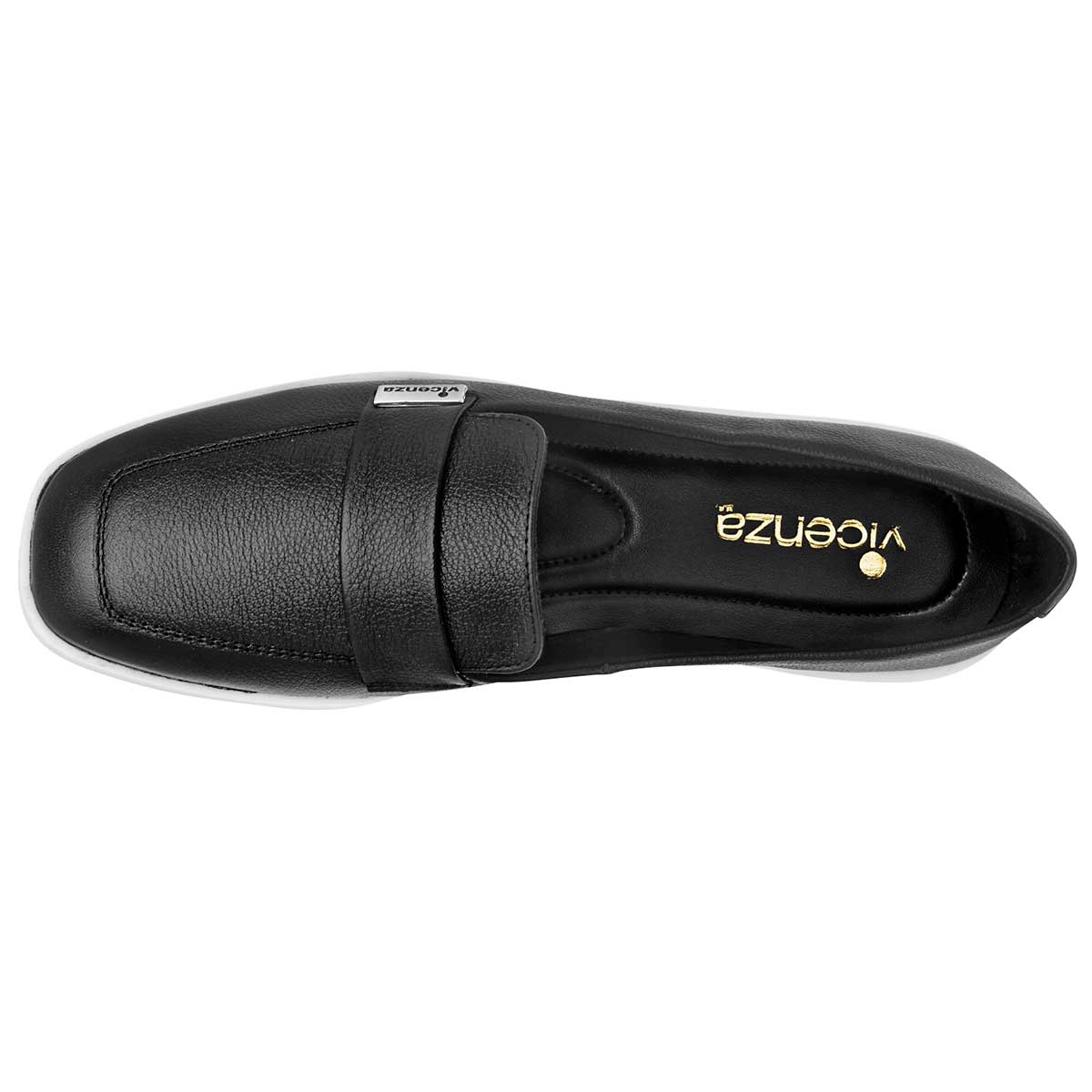 Loafers Exterior Piel Color Negro Para Mujer De Vicenza