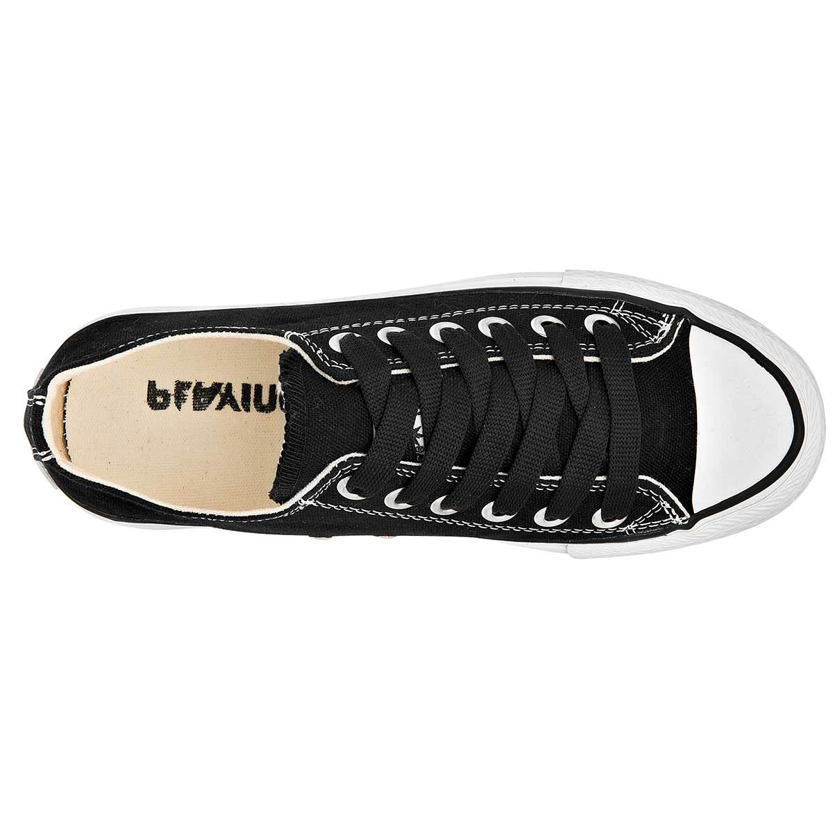 Tenis con cordones Exterior Textil Color Negro Con Blanco Para Mujer De Playing