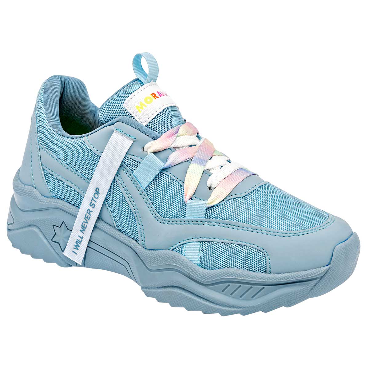 Tenis tipo deportivo Exterior Textil Color Azul Para Mujer De Moramora