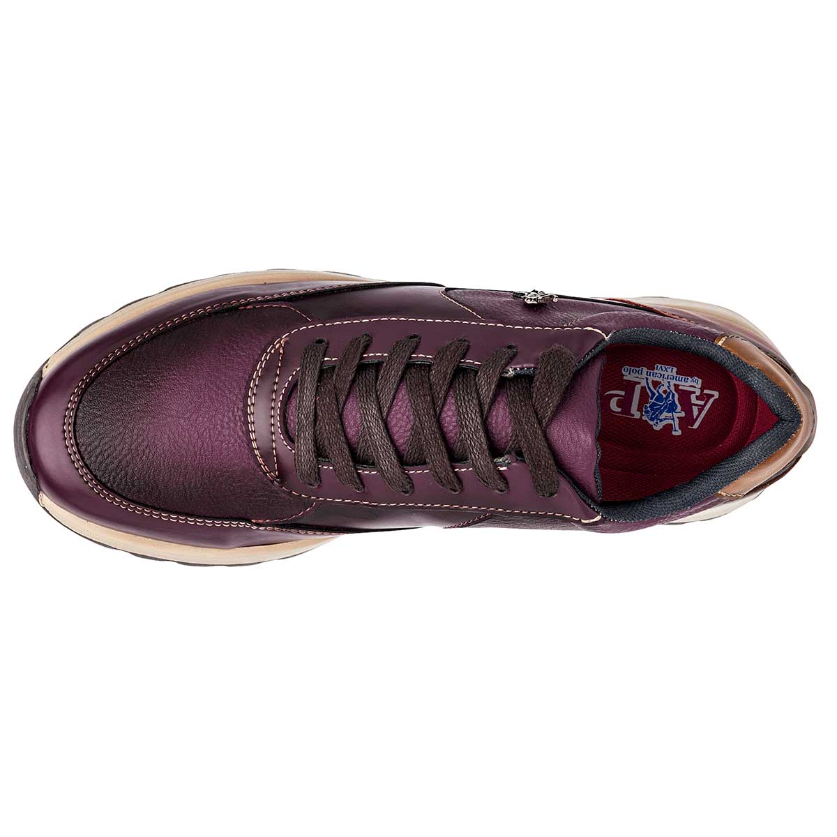 Tenis con cordones Exterior Sintético Color Vino Para Hombre De American Polo