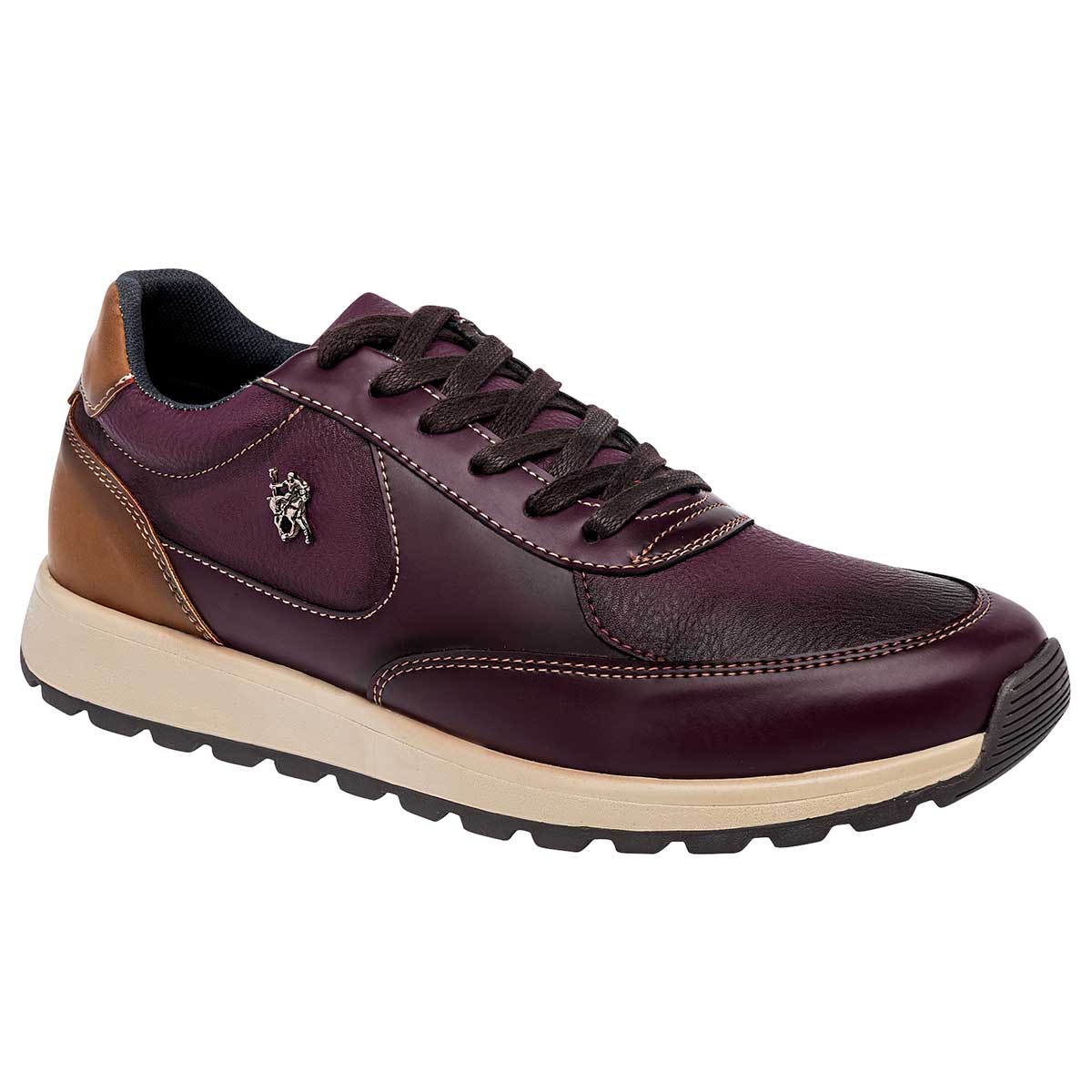 Tenis con cordones Exterior Sintético Color Vino Para Hombre De American Polo