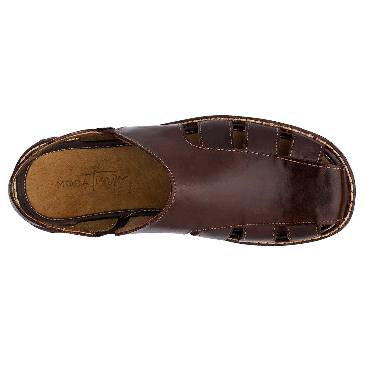 Sandalias Casuales Exterior Piel Color Café Para Hombre De Mora Tierra