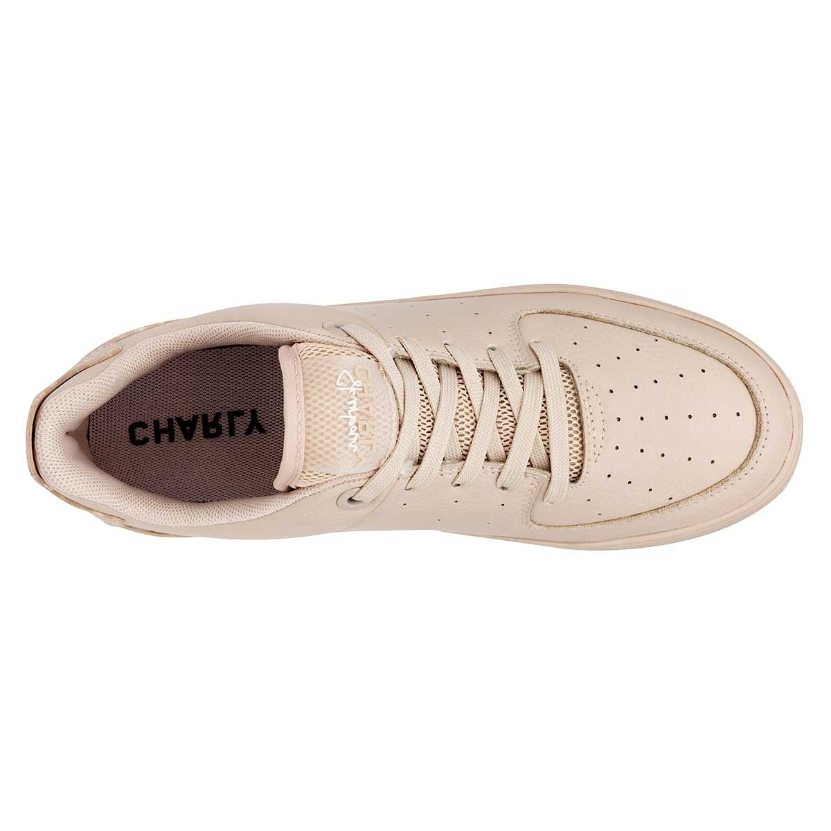 Tenis tipo deportivo Exterior Piel sintética Color Beige  Para Mujer De Charly