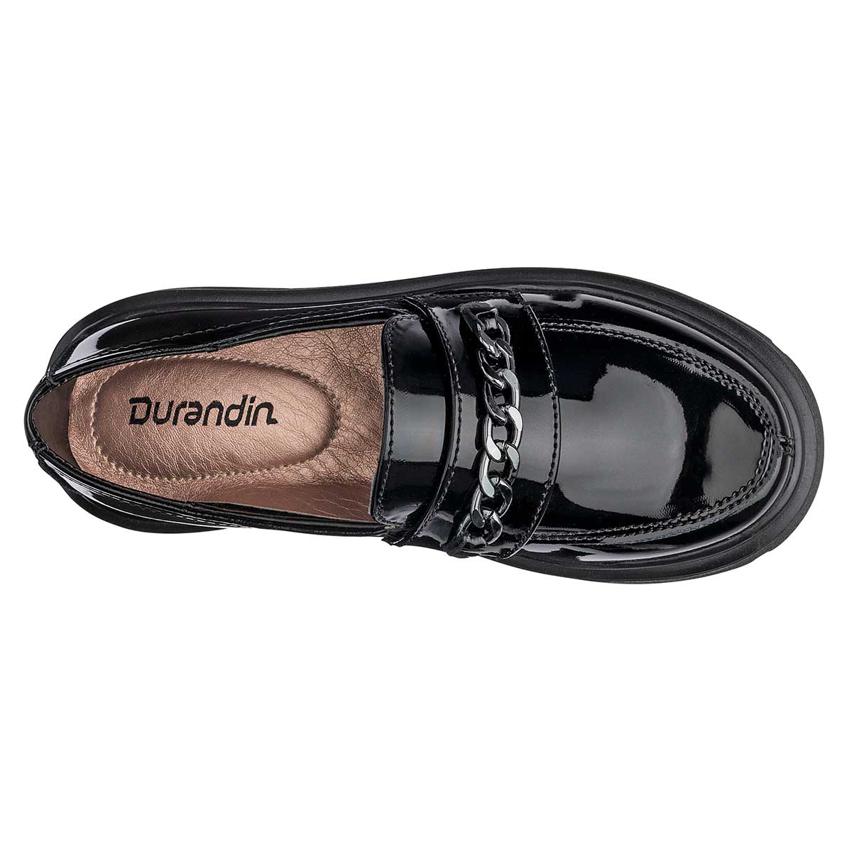 Mocasines Exterior Piel sintética Color Negro De Charol Para Mujer De Durandin