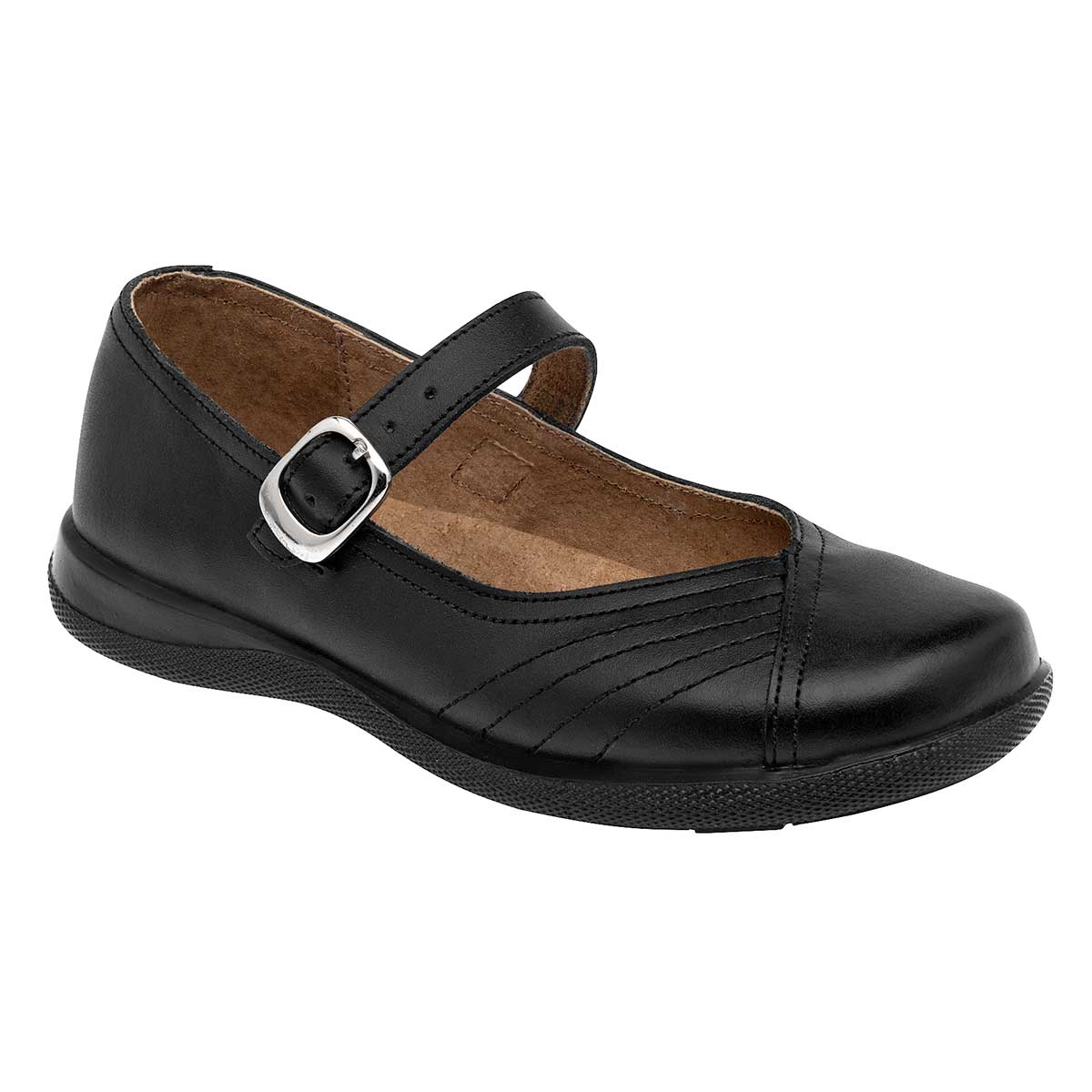 Zapato Mary Jane Exterior Piel Color Negro Para Mujer De Ensueño