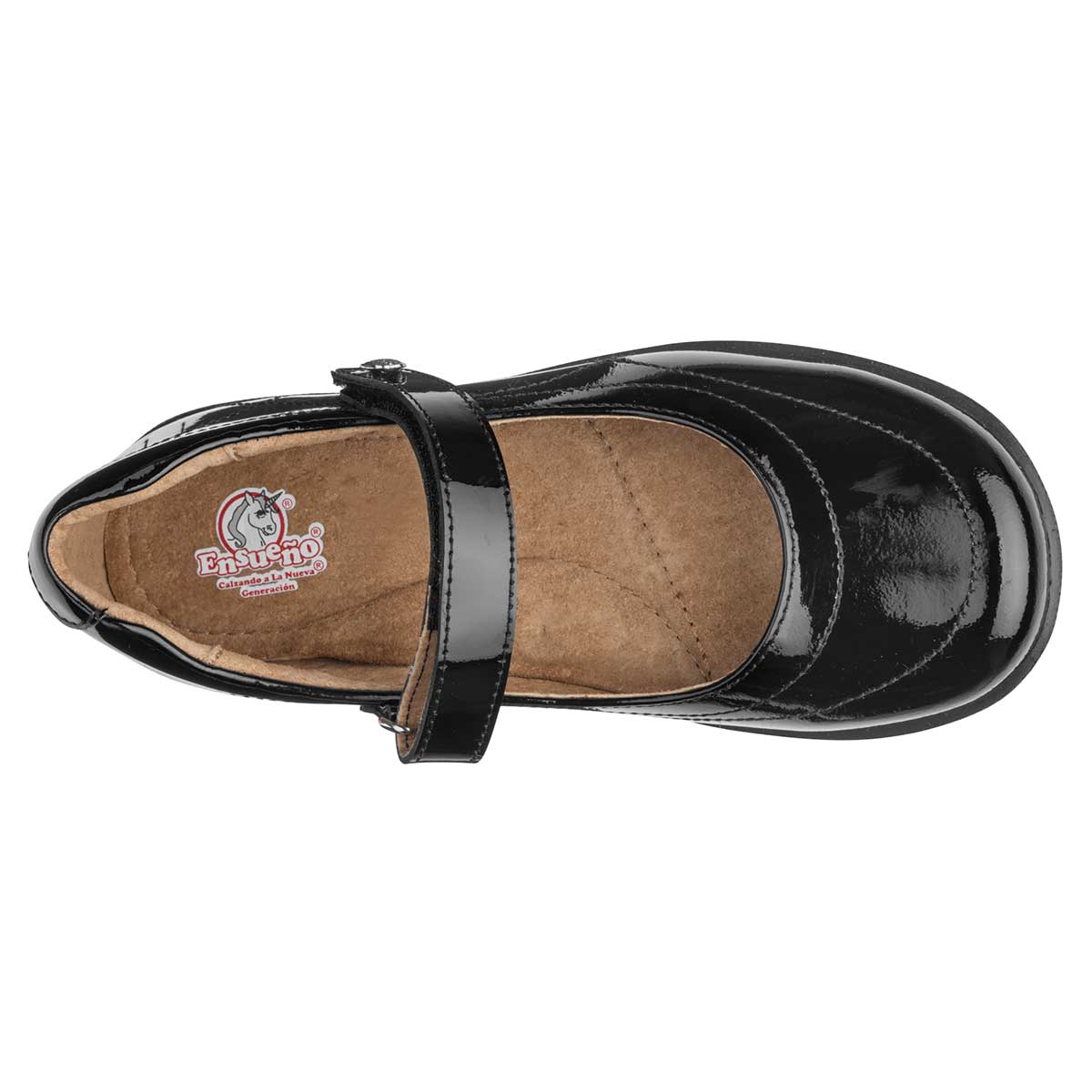 Zapato Mary Jane Exterior Piel Color Negro De Charol Para Mujer De Ensueño