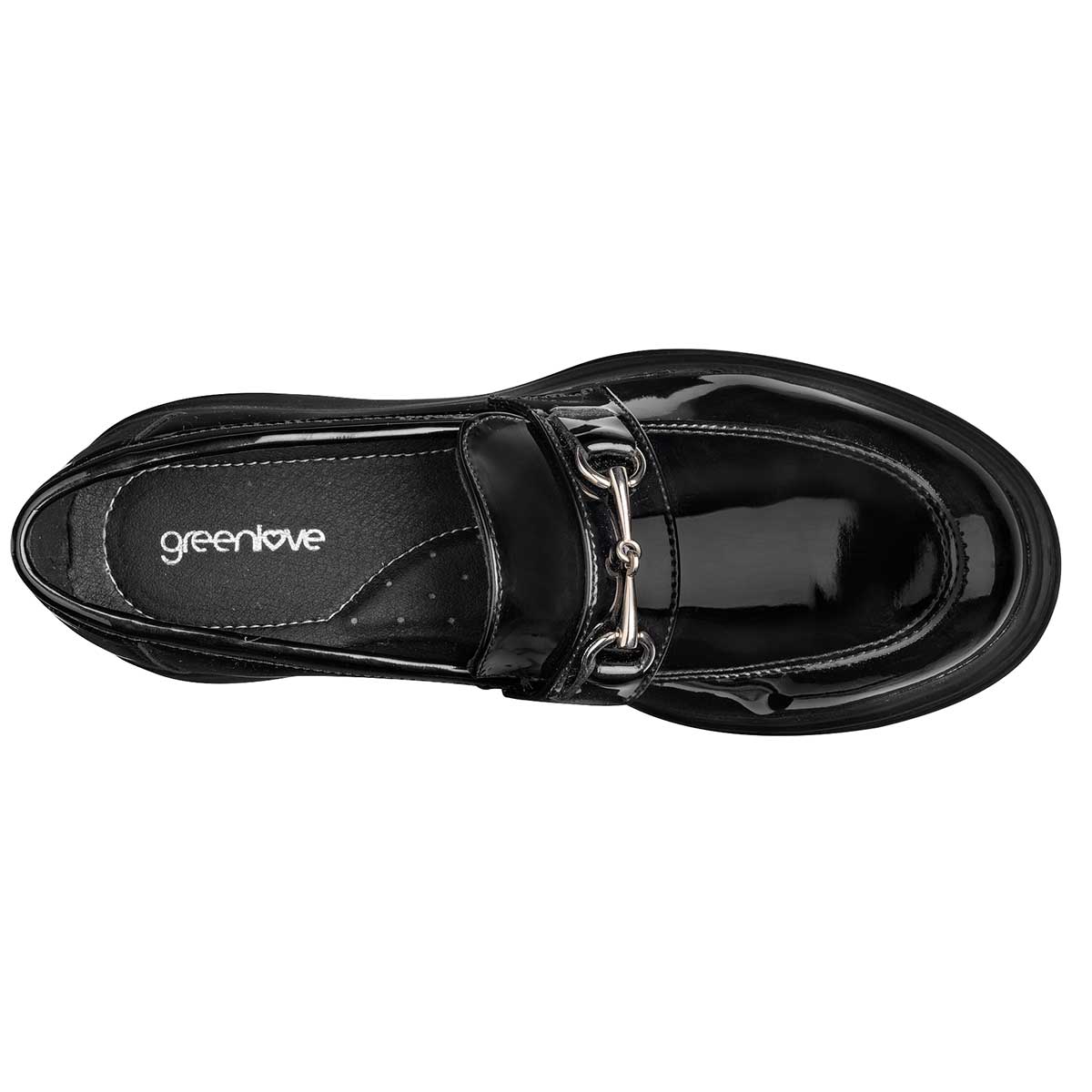 Mocasines Exterior Piel sintética Color Negro De Charol Para Mujer De Green Love