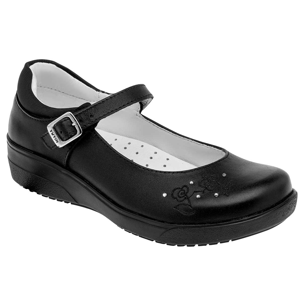 Zapato Mary Jane Exterior Piel Color Negro Para Mujer De Yuyin