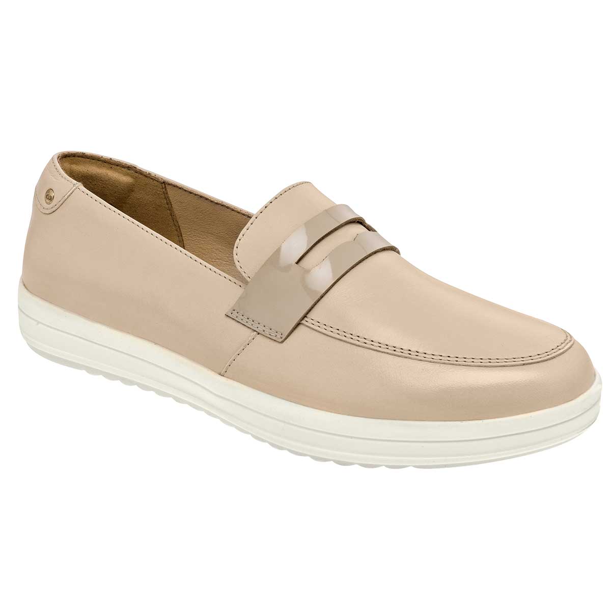 Mocasines Exterior Piel Color Beige  Para Mujer De Flexi