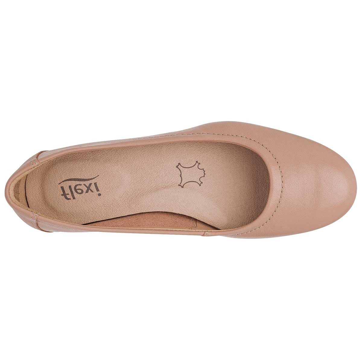 Flats clásicas Exterior Piel Color Rosa Para Mujer De Flexi