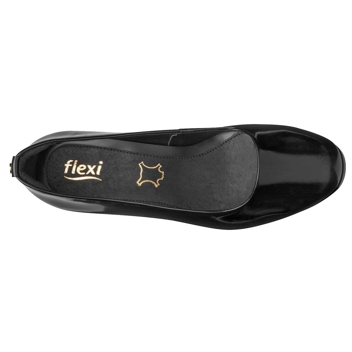 Zapatillas Exterior Piel Color Negro De Charol Para Mujer De Flexi