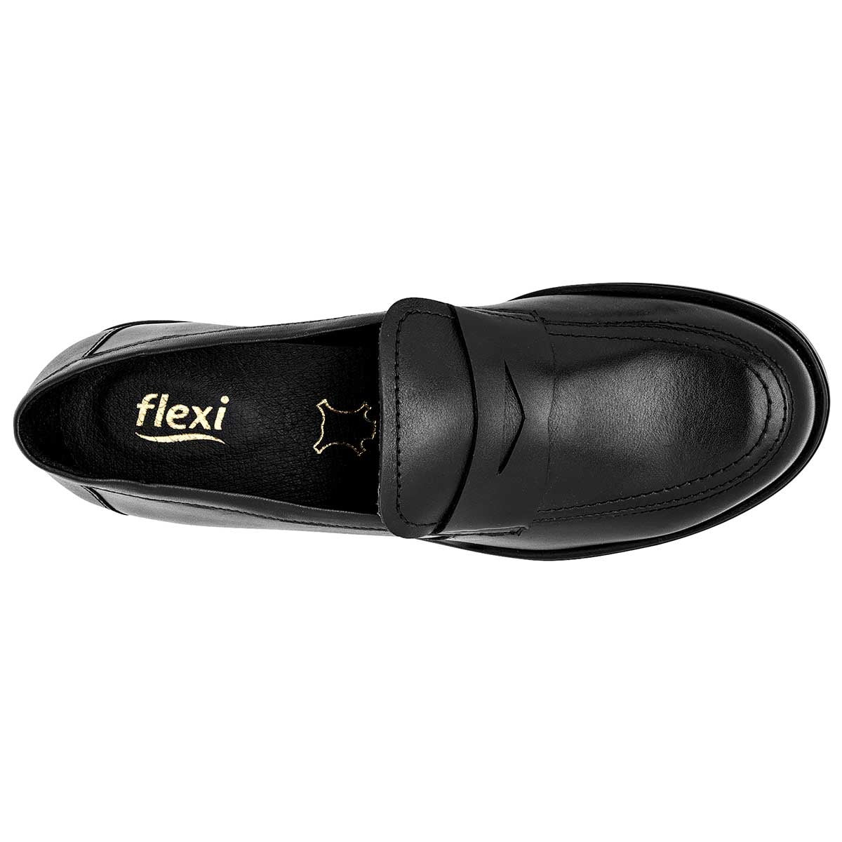 Zapato Conforf Exterior Piel Color Negro Para Mujer De Flexi