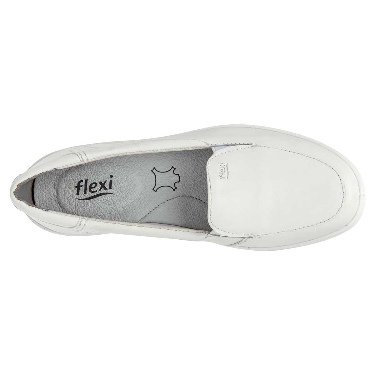 Zapato Confort Exterior Piel Color Blanco Para Mujer De Flexi