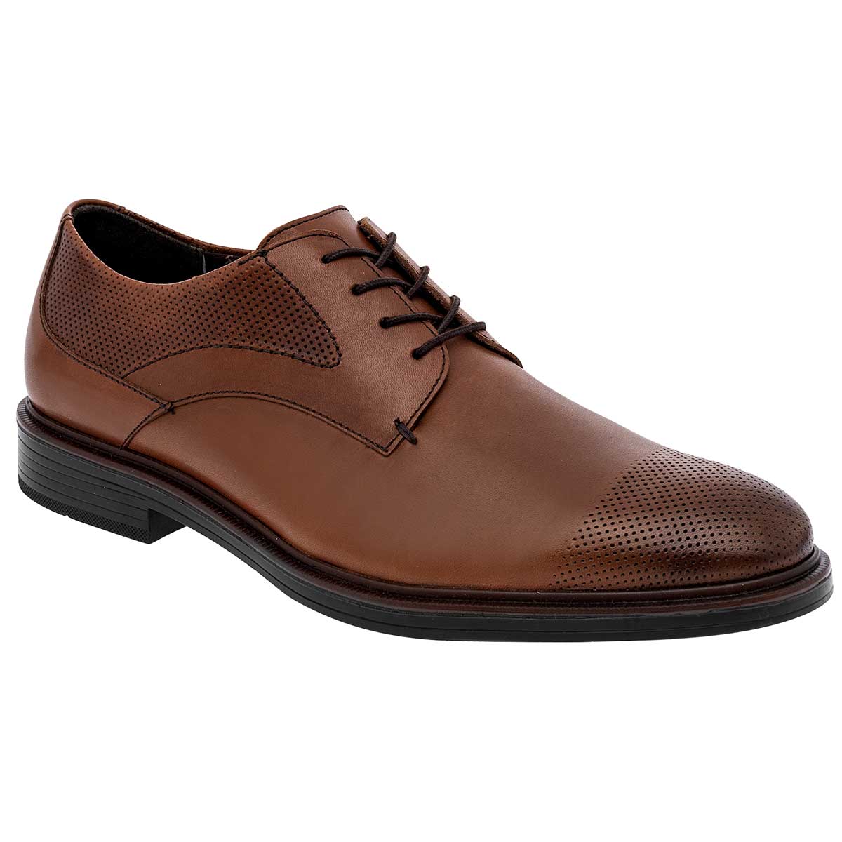 Zapato Oxfords Exterior Piel Color Camel Para Hombre De Flexi