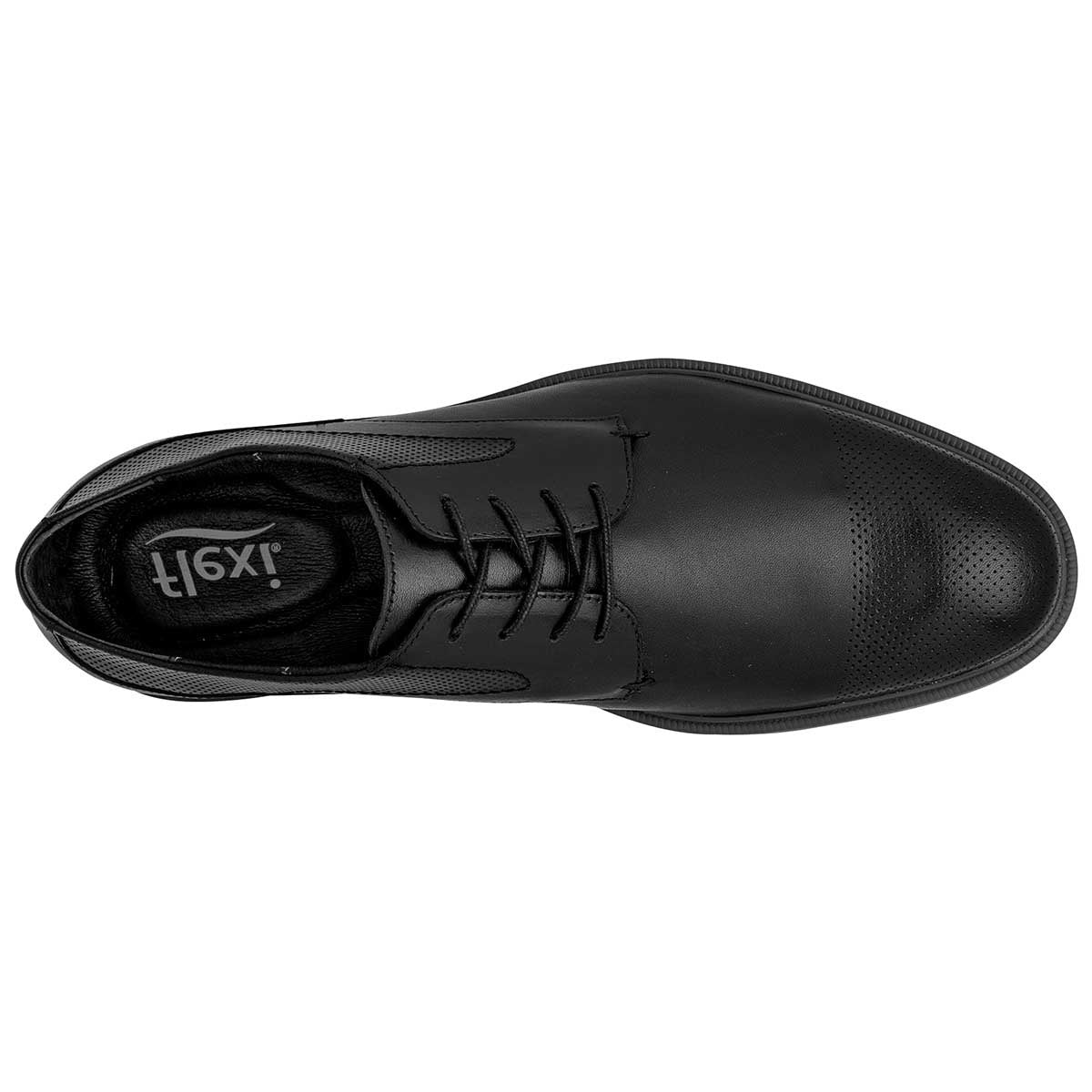 Zapato Oxfords Exterior Piel Color Negro Para Hombre De Flexi