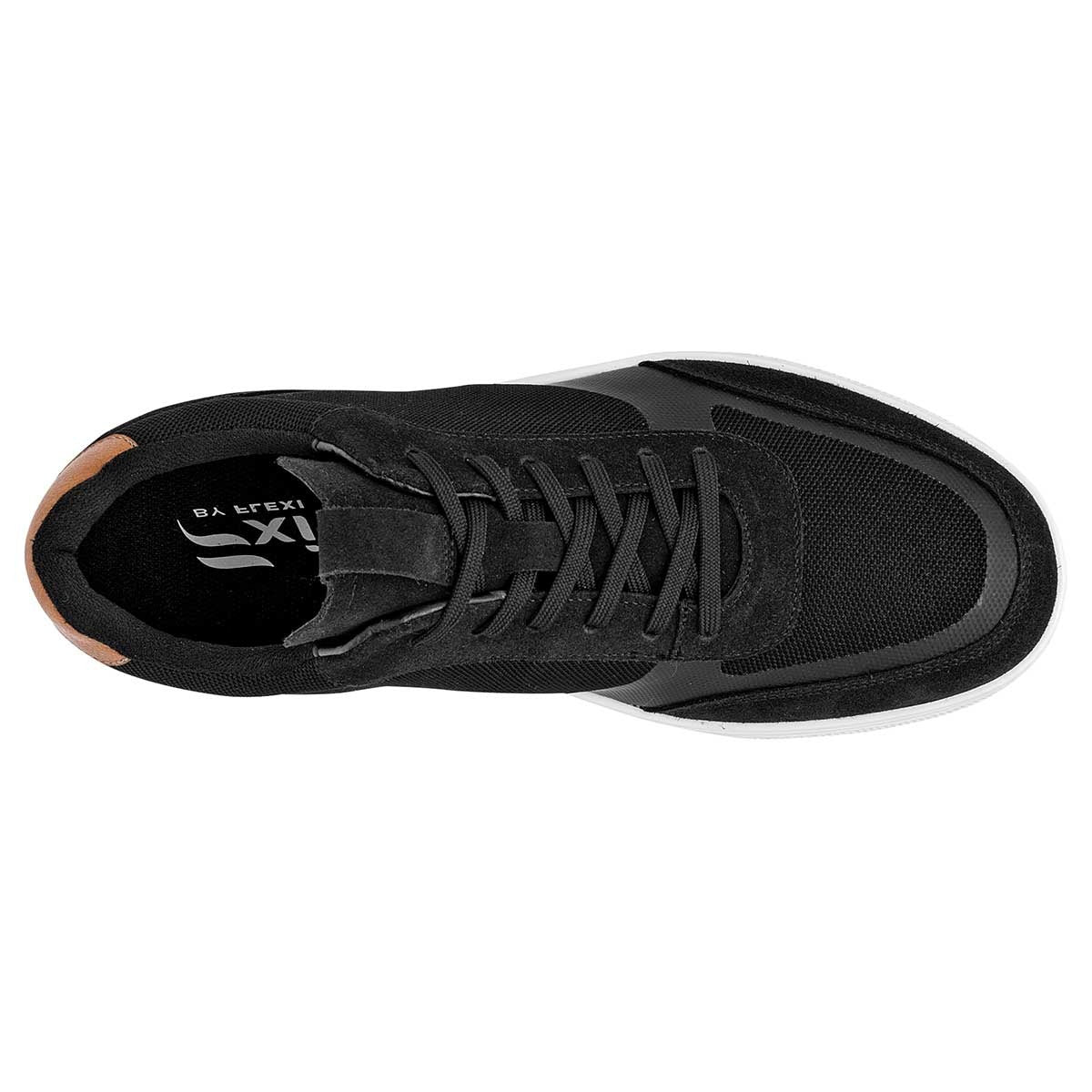 Tenis tipo deportivo Exterior Textil Color Negro Con Camel Para Hombre De Flexi