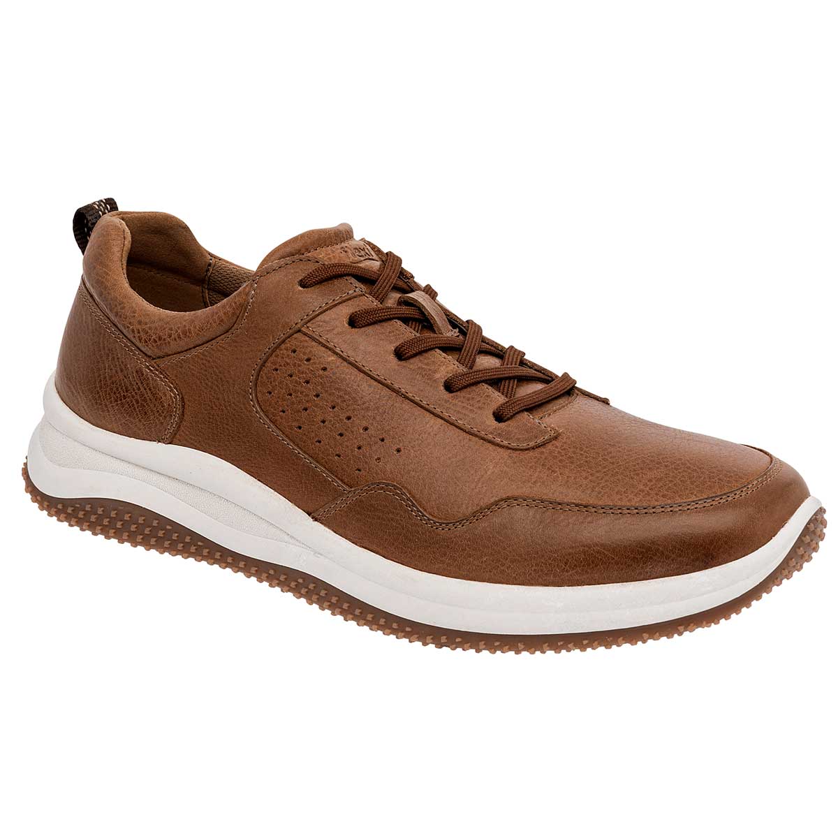 Tenis con Cordones Exterior Piel Color Camel Para Hombre De Flexi