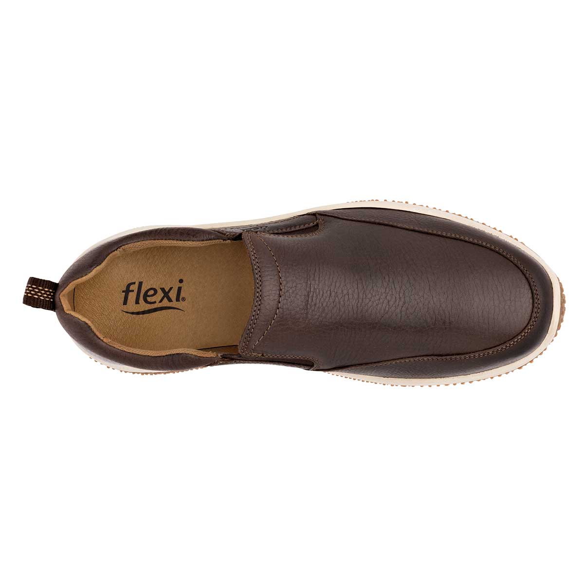 Mocasines Exterior Piel Color Café Para Hombre De Flexi