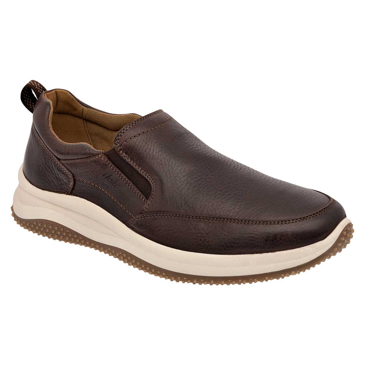 Mocasines Exterior Piel Color Café Para Hombre De Flexi