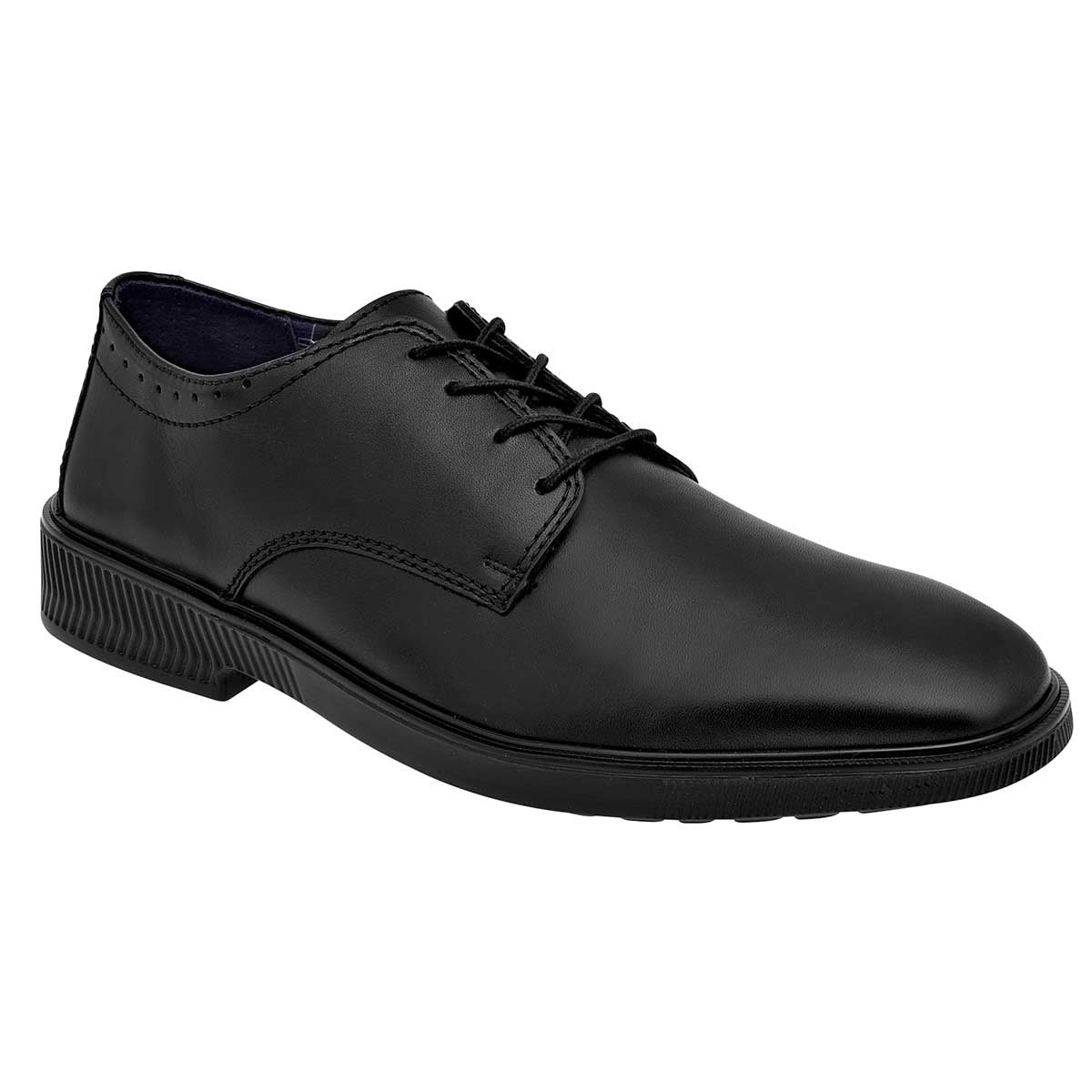 Zapato Oxfords Exterior Piel Color Negro Para Hombre De Flexi