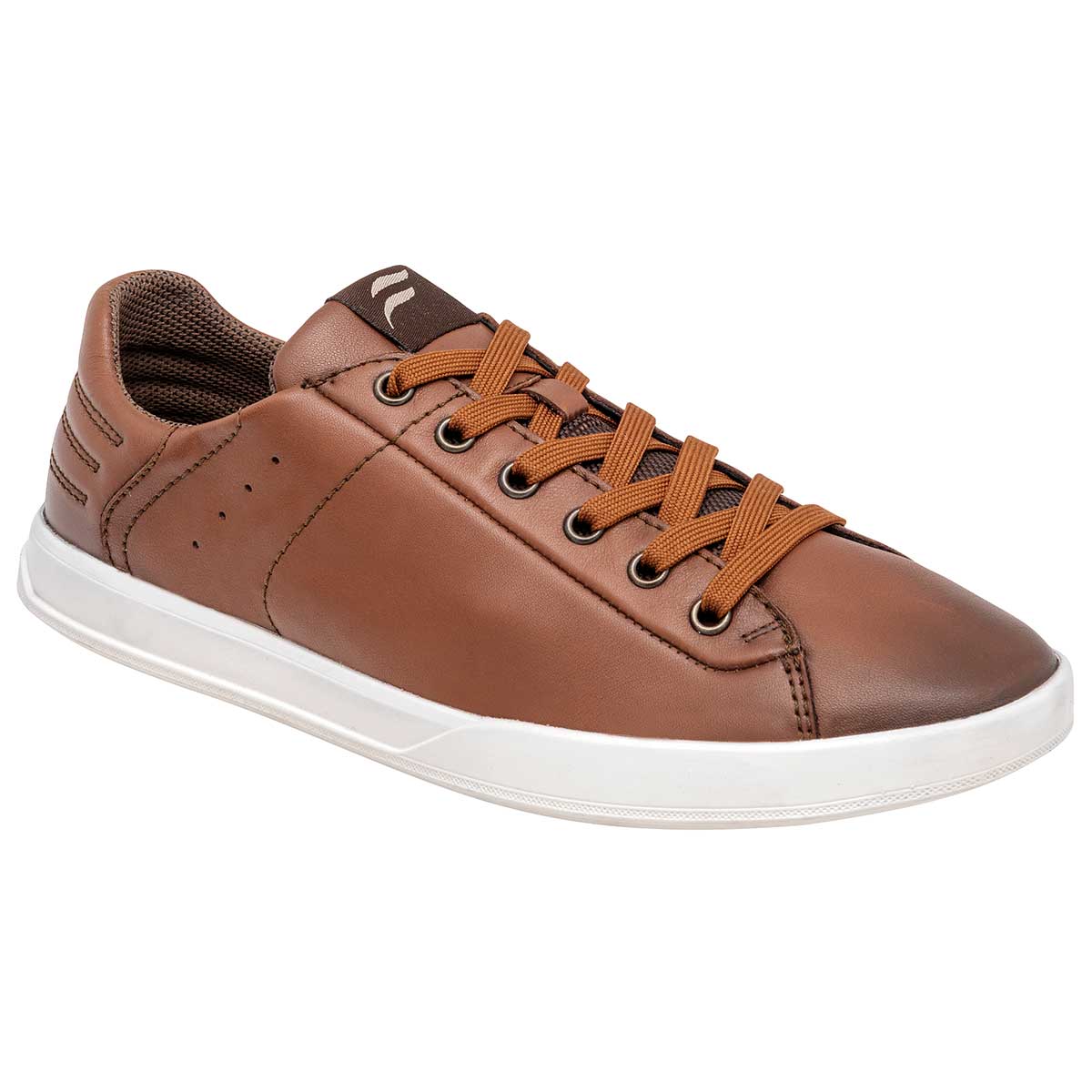 Tenis con Cordones Exterior Piel Color Camel Para Hombre De Flexi